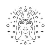Capricorn zodiac sign vector