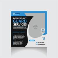 security guard social media post layout vector