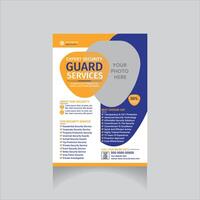security guard flyer presentation layout vector