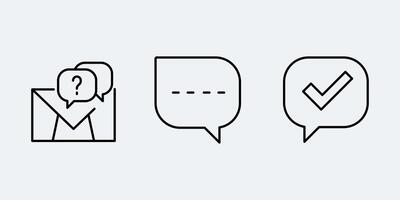 Set icon sign outline simple design vector