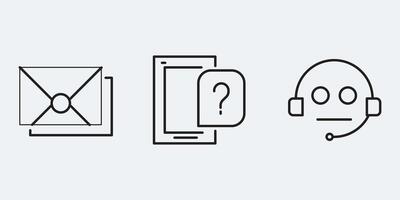 Set icon sign outline simple design vector