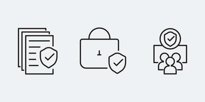 Set icon sign outline simple design vector
