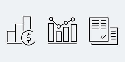 Set icon sign outline simple design vector