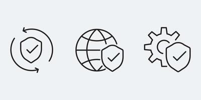Set icon sign outline simple design vector