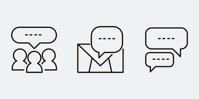 Set icon sign outline simple design vector