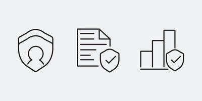 Set icon sign outline simple design vector