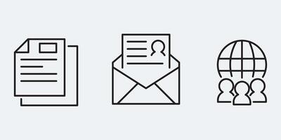 Set icon sign outline simple design vector