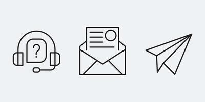Set icon sign outline simple design vector