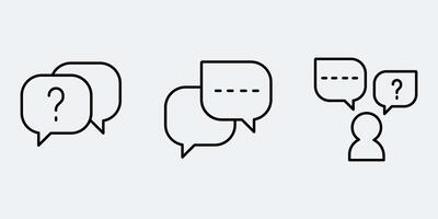 Set icon sign outline simple design vector