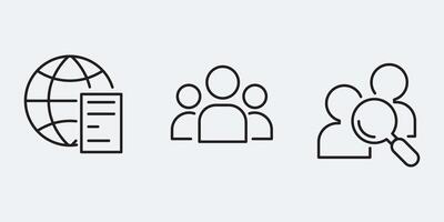 Set icon sign outline simple design vector