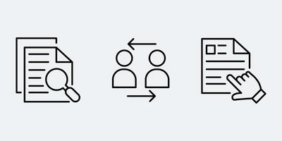 Set icon sign outline simple design vector