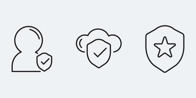 Set icon sign outline simple design vector