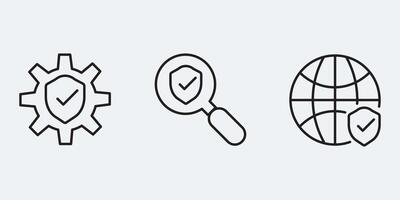 Set icon sign outline simple design vector