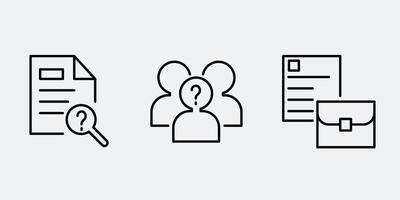 Set icon sign outline simple design vector