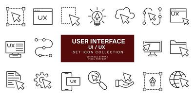 set user interface icon design vector