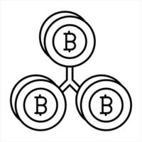 Bitcoin and Cryptocurrency Line Icons Pack vector