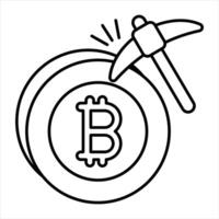 Bitcoin and Cryptocurrency Line Icons Pack vector