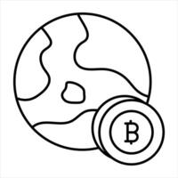 Bitcoin and Cryptocurrency Line Icons Pack vector