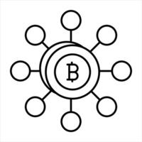 Bitcoin and Cryptocurrency Line Icons Pack vector