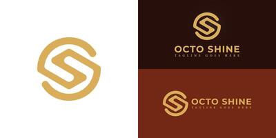 Abstract initial circle letters OS or SO logo in gold color isolated on multiple background colors. The logo is suitable for crypto company logo design illustration inspiration templates. vector