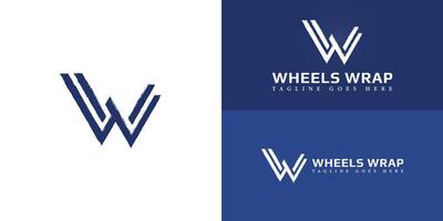 Abstract initial letters W or WW logo in blue color isolated on multiple background colors. The logo is suitable for educational car wrap shop logo design illustration inspiration templates. vector