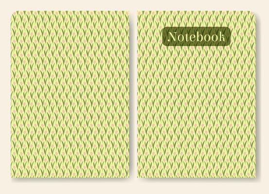 Artistic notebook cover template with flourish elements. Aesthetic worksheet with colorful spring pattern.