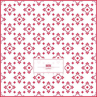 simple batik pattern with endless cute and red ornaments