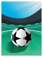 Gradient soccer field background illustration vector