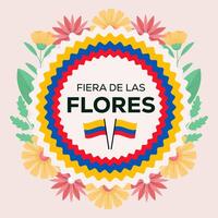 illustration for colombian fiera de las flores in flat style design vector