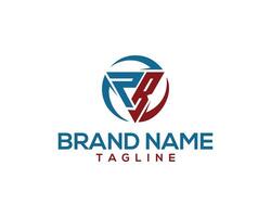 Initial Letter PR Abstract Triangle Logo Design Template. vector