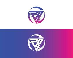 Initial Letter PR Abstract Triangle Logo Design Template. vector