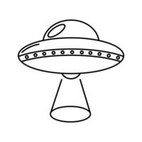 ufo in space, alien spaceship concept icon vector