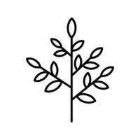 illustration of tree branch with leaves icon vector