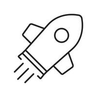 Rocket icon. Simple outline rocket sign. Rocket launched icon. vector