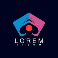abstract logo design. unique and characterful, geometric abstract logo, modern and cute logo concept vector