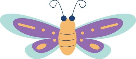 Cute Cartoon Butterfly with Flat Style. Illustration Design. vector