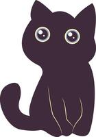 International Cat Day Silhouette with Cute Eyes Design. on the August. Isolated on White Background. vector