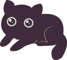 International Cat Day Silhouette with Cute Eyes Design. on the August. Isolated on White Background. vector