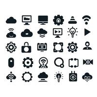 Minimalist Icons Ensemble, A Visual Symphony of Modern Technology vector