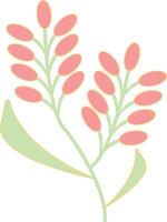 Hand Drawn Floral Botanical Branch. with Flat Cartoon Design Style. Isolated on White Background. vector