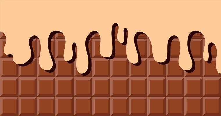 chocolate bar design with melted white chocolate liquid
