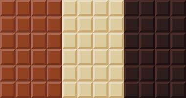chocolate bar design with three types vector