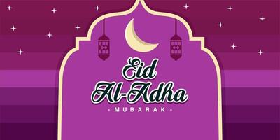 Eid al-Adha holiday background with colors and illustration objects that are typical of the celebration vector