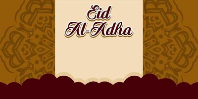 Eid al-Adha holiday background with colors and illustration objects that are typical of the celebration vector