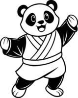 panda bear with a bow vector