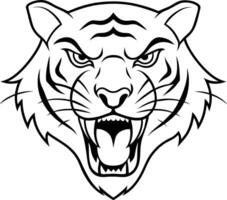 head of a tiger outline illustration isolated on white background eps 10 vector