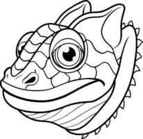 black and white lizard head isolated on white background eps 10 vector