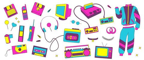 Set of 90s Retro Elements vector