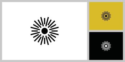 sun logo icon design linear vector