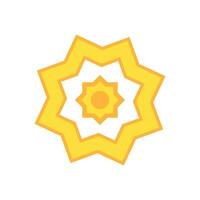 Sun icon isolated on white background for your web and mobile app design, Sun logo concept. Religious textures for celebration designs or religious ornaments vector